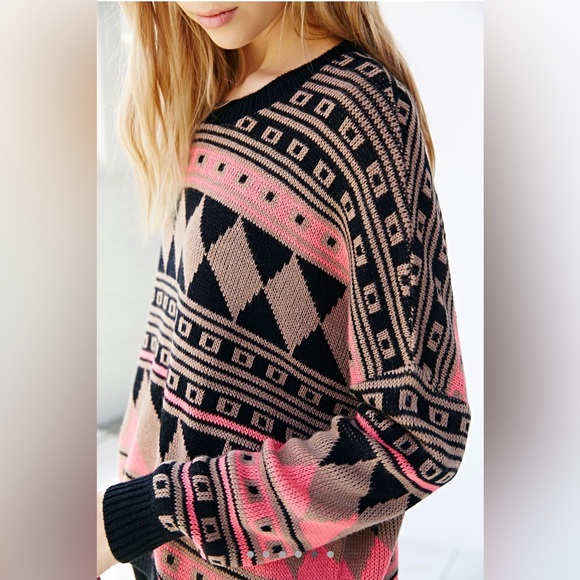 Urban Outfitters BDG patterned intarsia sweater Sz XS - Picture 6 of 10